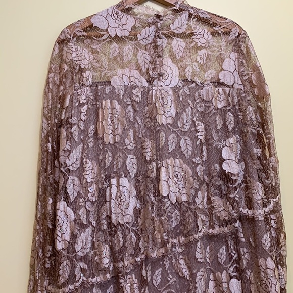 Rina DiMontella | Vintage Sequin French Lace 1920s Style Lace Tiered Dress 14 - Picture 15 of 17